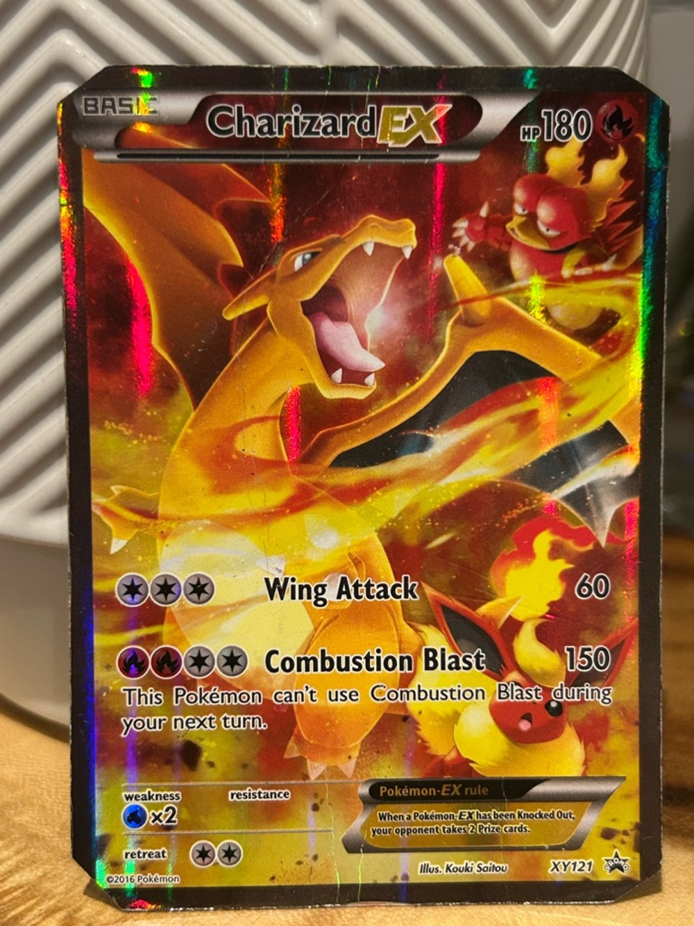 Pokémon Charizard EX 2016 Holo full art, XY121, Collectible, Fan Favorite